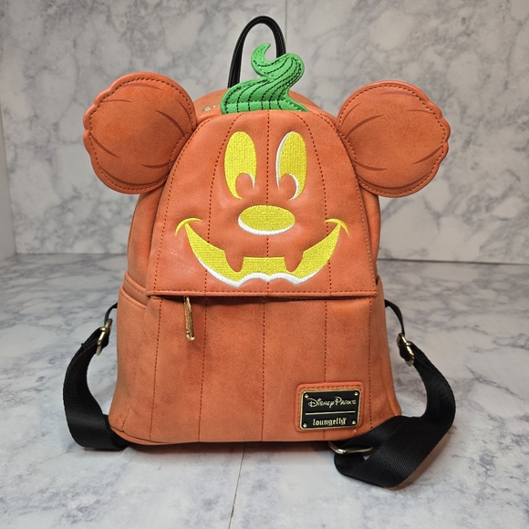 Loungefly Handbags - Disney Parks Loungefly Pumpkin Mickey Mini Backpack